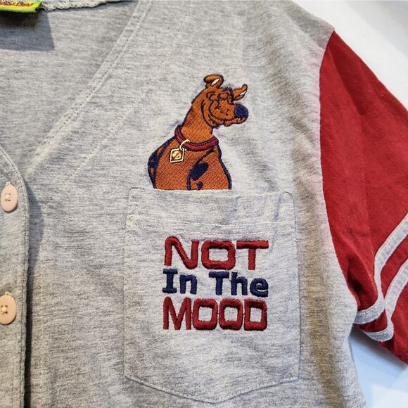 Scooby-Doo Not in the Mood Button Up Shirt 2001 Cartoon Network Embroidery Small - Picture 2 of 6